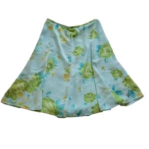 blue rose midi skirt